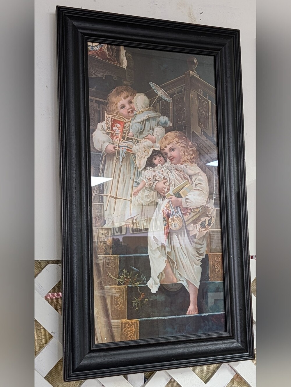 Vintage Framed Victorian Children Wall Art Print